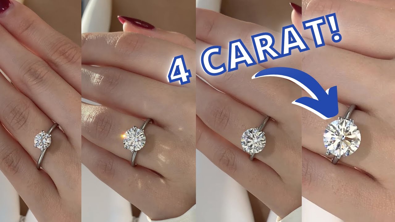 1 carat Round Diamond Halo Engagement Ring - YouTube